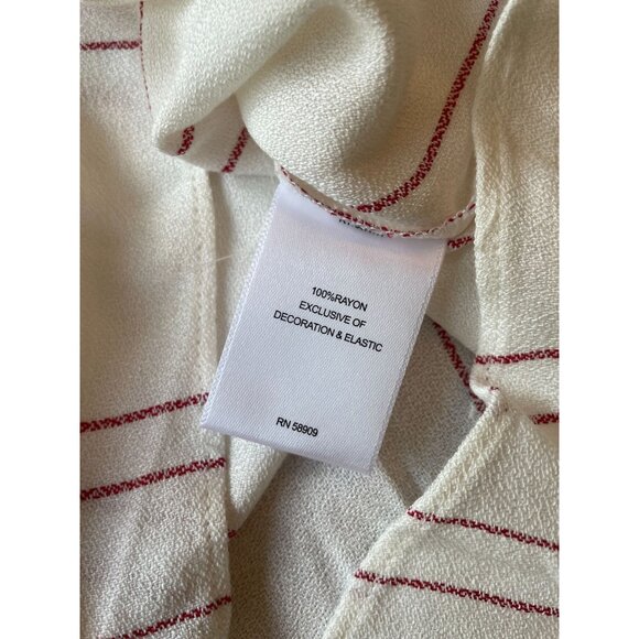 A Loves A Womens Medium Boho Embroidery Top White/Red Striped Cottagecore Fairy - Picture 9 of 11